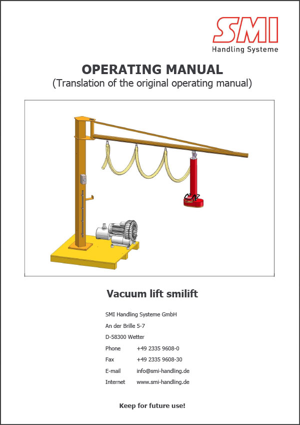Operating manual Vakuumheber smilift